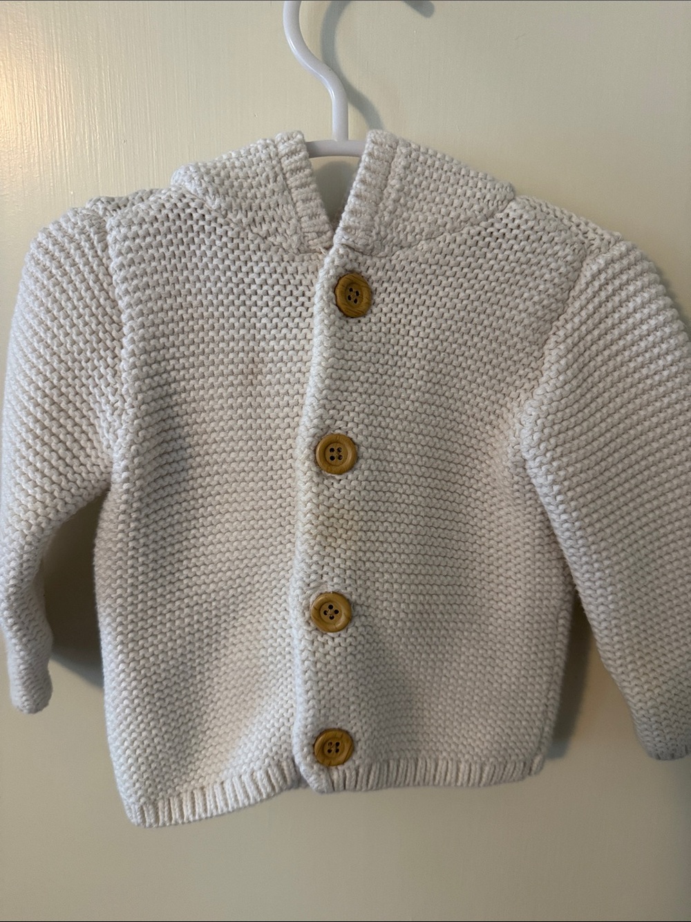 Toddler Hooded Knit Cardigan Jacket - Cream
